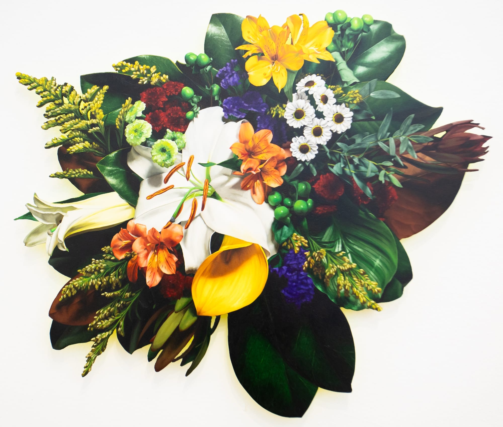 a hyperrealistic floral bouquet in an organic shape by Mason Pott